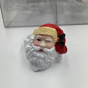 Christmas Santa Claus Napkin Ring Holder‎ Holiday Table Decor Set of 4